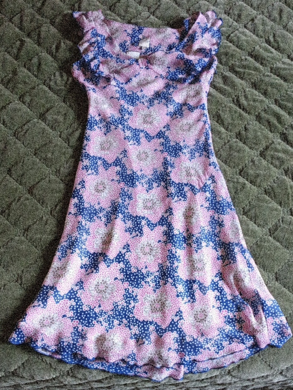 Bias Cut, V Neck, Linned Summer Dress, Size 6